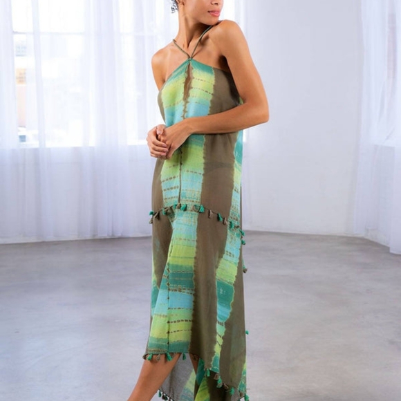Lovestitch Tie Dye Scarf "Lilou" Dress Coverup Sz M NWT - Picture 4 of 5